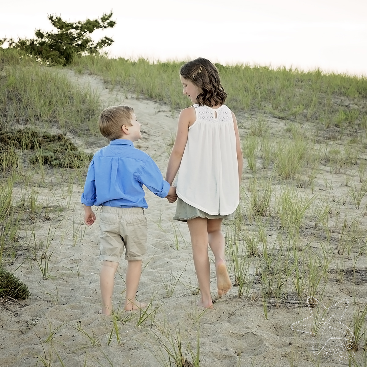 siblings walking